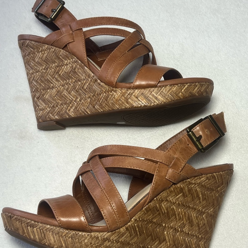 Jessica Simpson Brown Wedge Sandals size 8